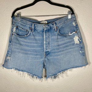 AGOLDE I Parker Long Distressed Frayed Hem Loose Fit Shorts Size 31
